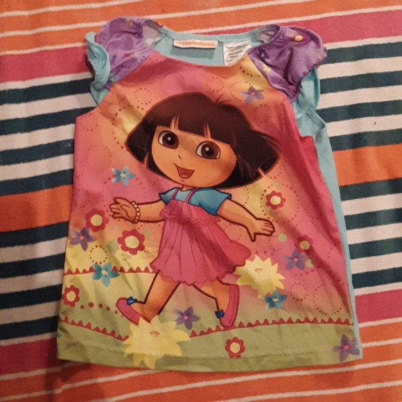 SOLDGirls 5t Nickelodeon Dora silk like shirt - Picture 1 of 4